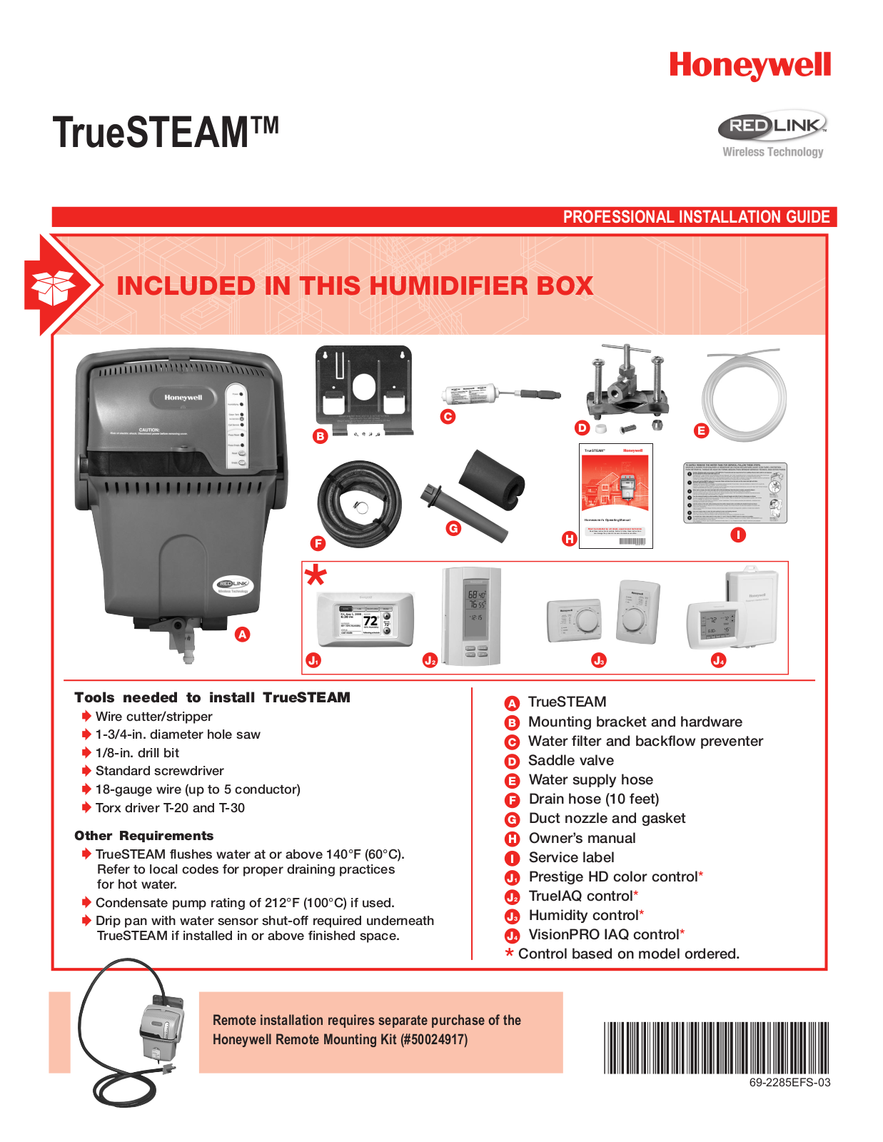 Honeywell HM506, HM509, HM512 User Manual