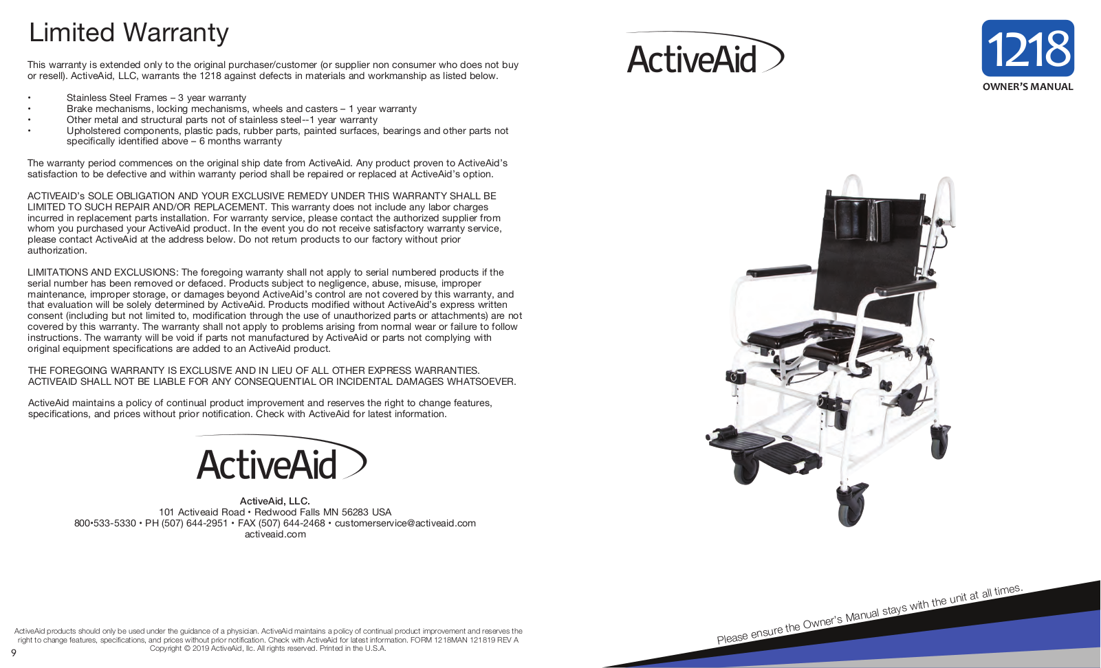 ActiveAid 1218 USER MANUAL - ManualMachine.com