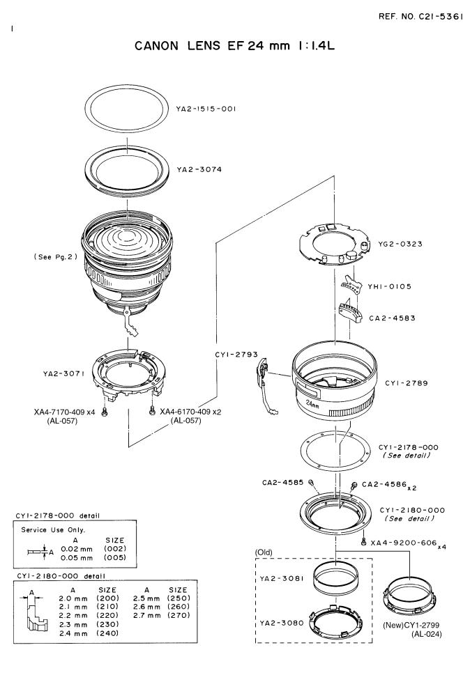 Canon EF 24 PARTS CATALOG