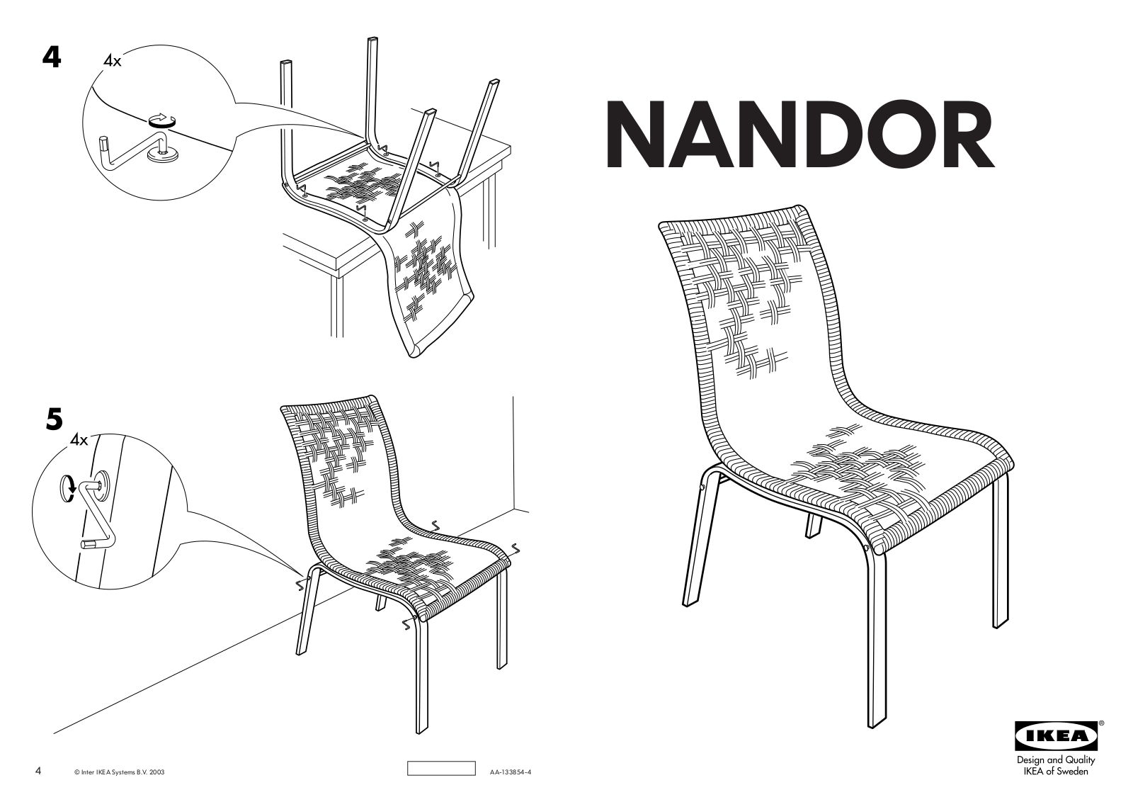 IKEA NANDOR CHAIR Assembly Instruction