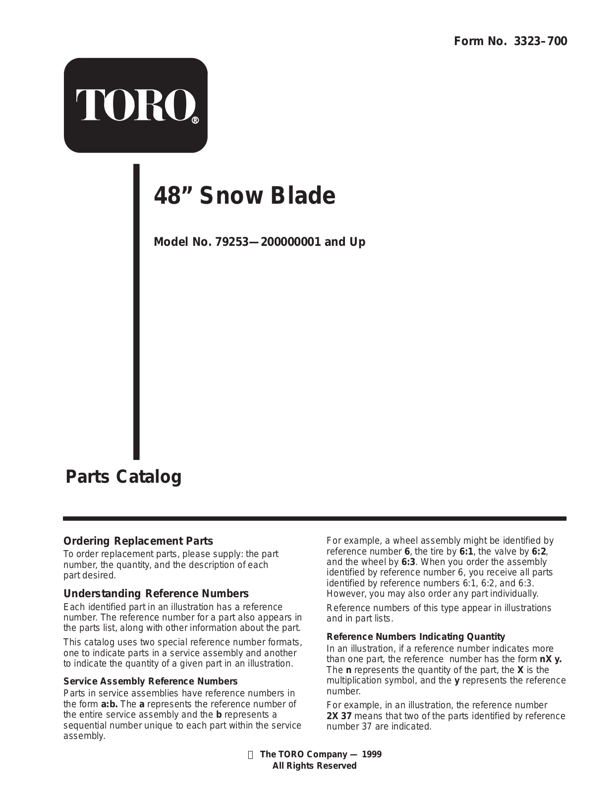 Toro 79253 Parts Catalogue