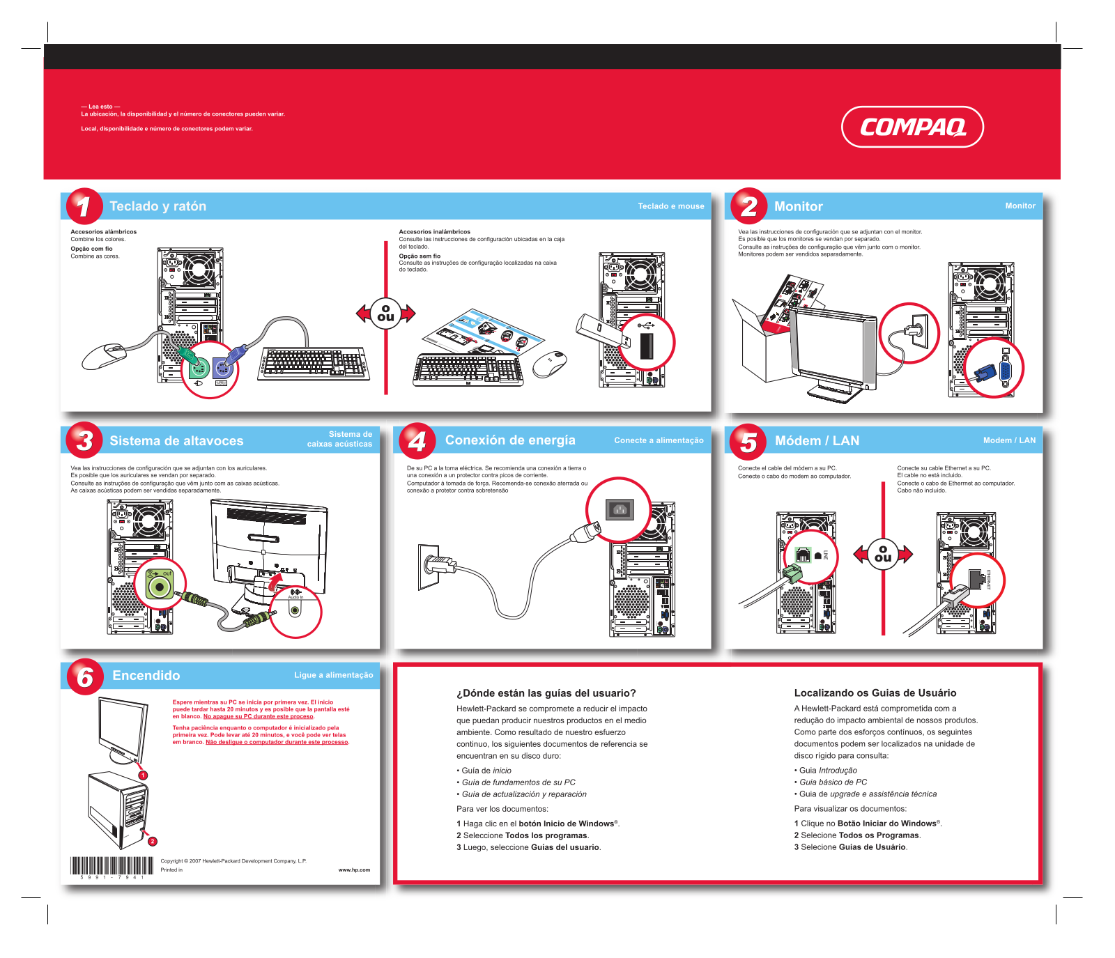 Hp COMPAQ PRESARIO SR5000 SETUP POSTER