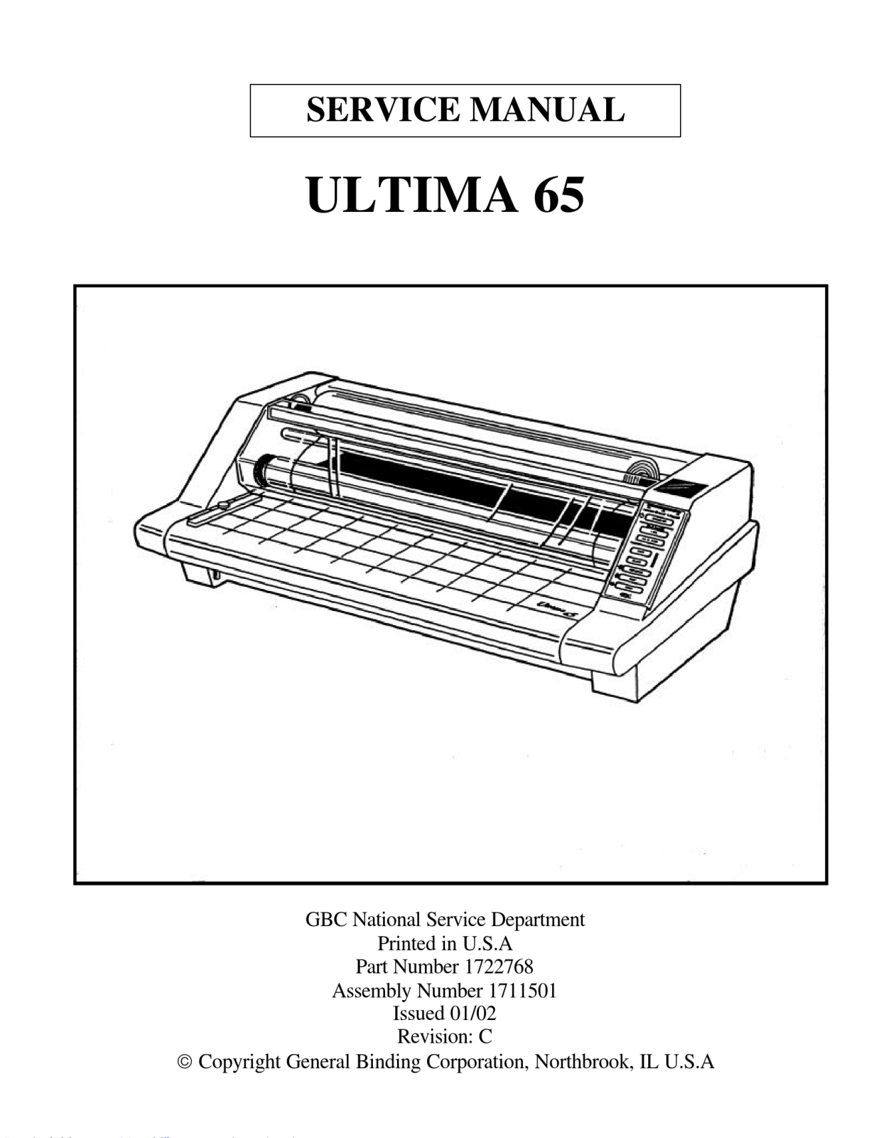 GBC Ultima 65 Service Manual