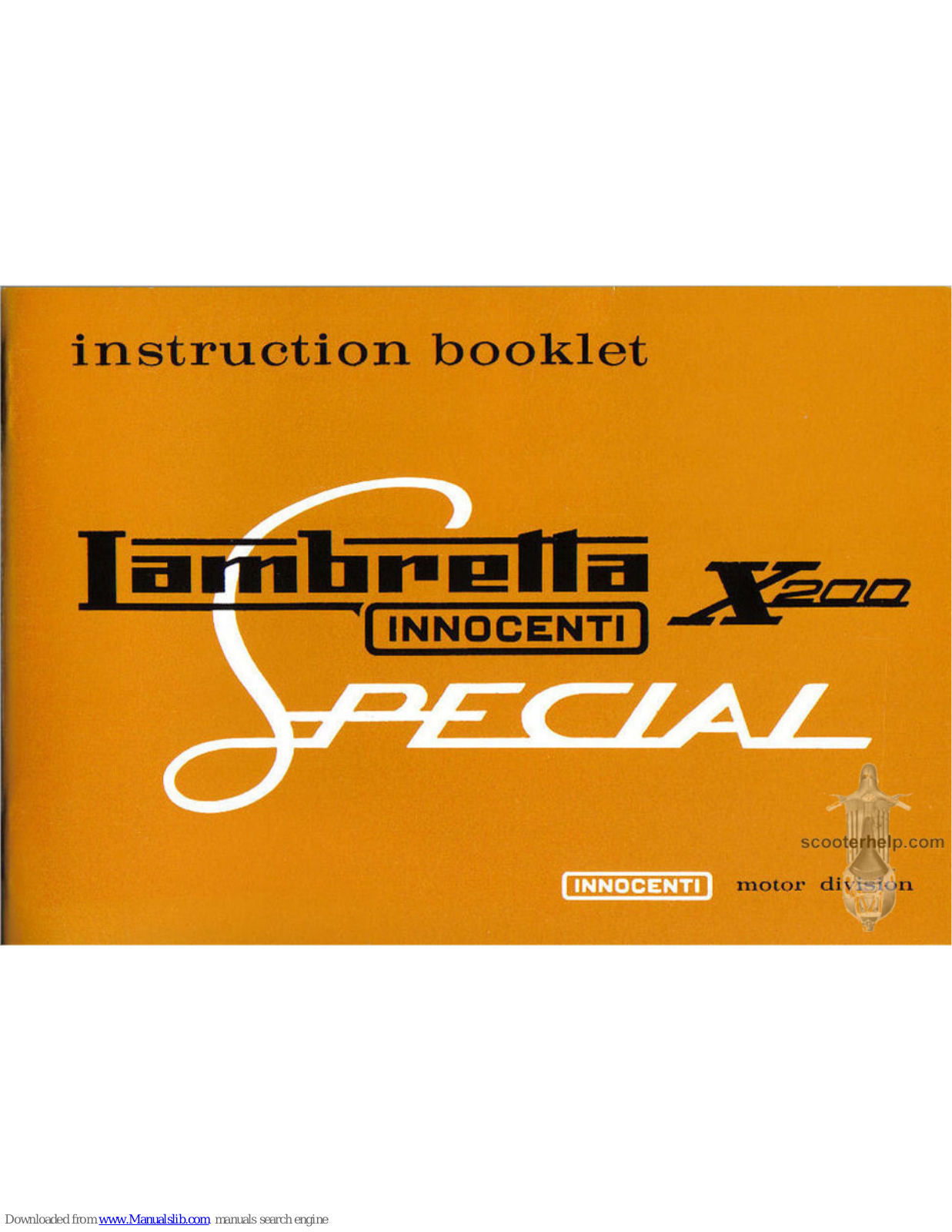 Lambretta Special X200 Instruction Booklet