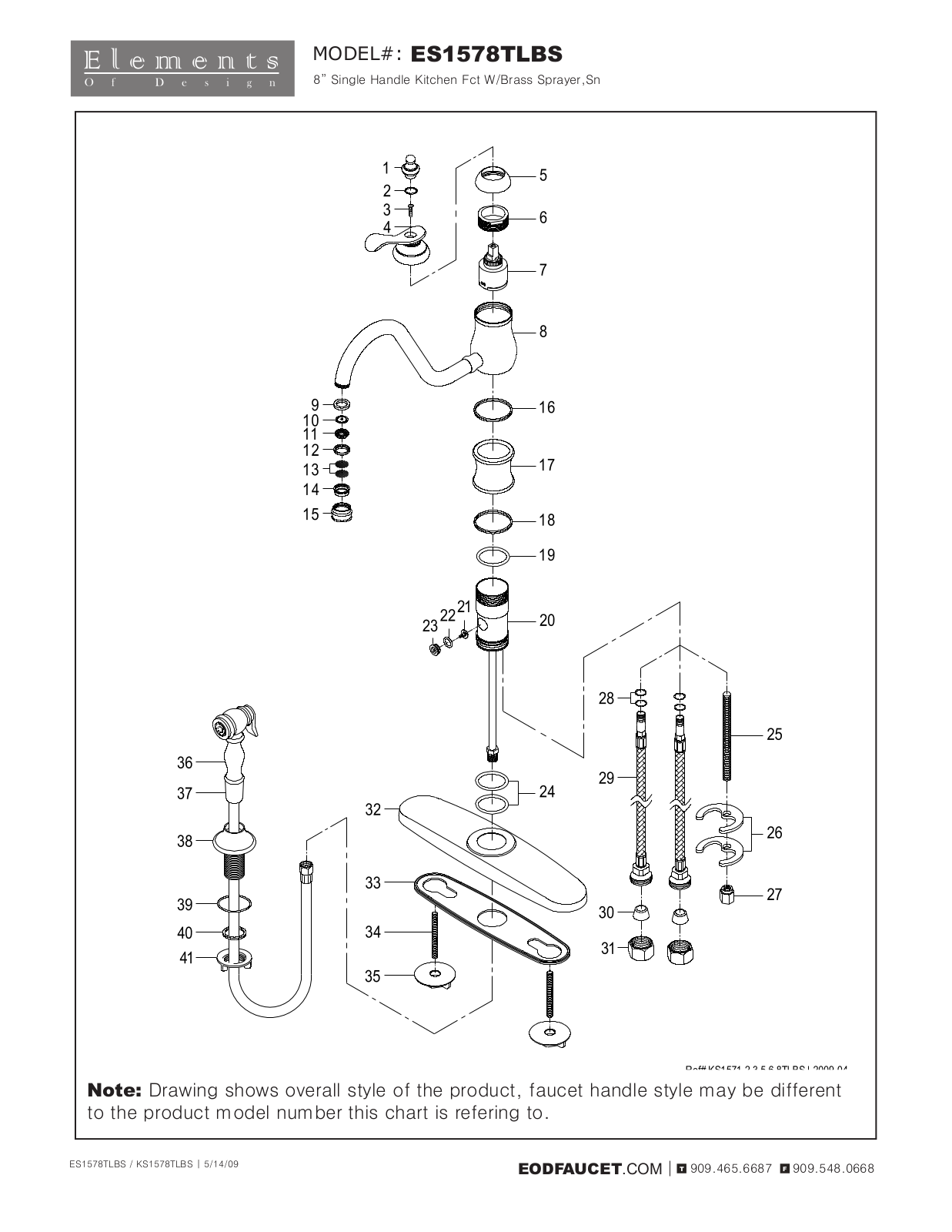 Elements of Design EDE2718 Service Parts - ManualMachine.com