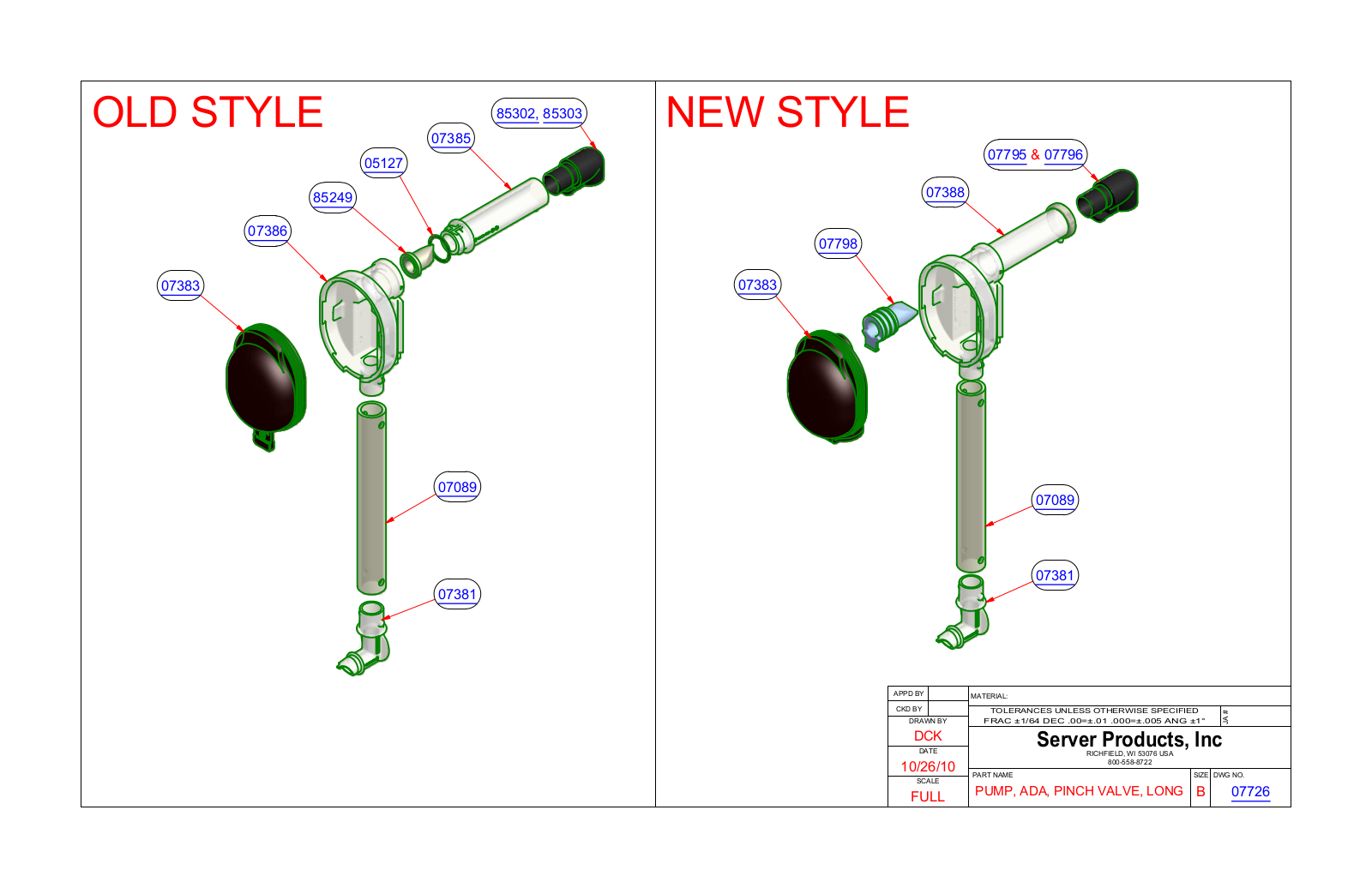 Server 07726 PARTS LIST