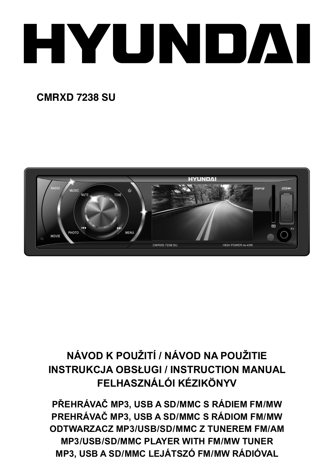 Hyundai CMRXD 7238 SU User Manual