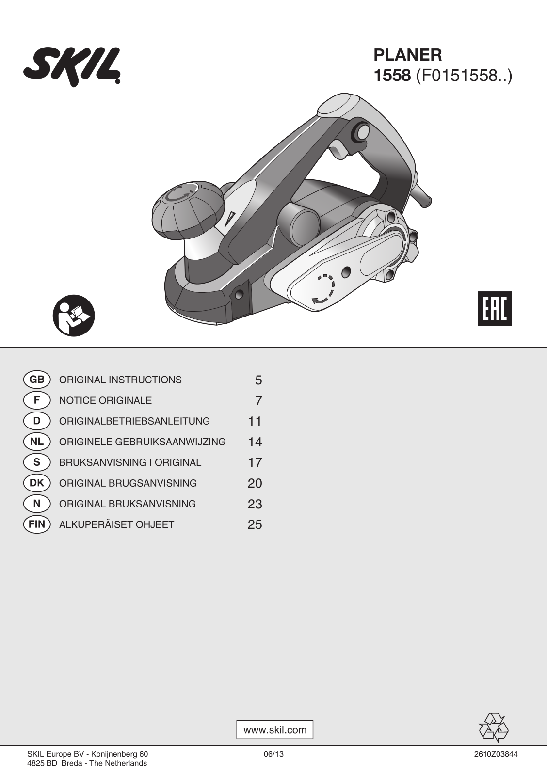 SKIL 1558 User guide