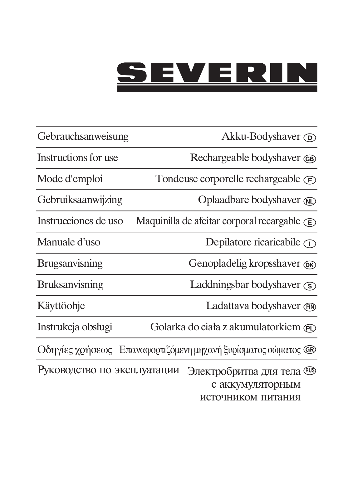 SEVERIN HS 7834 User Manual