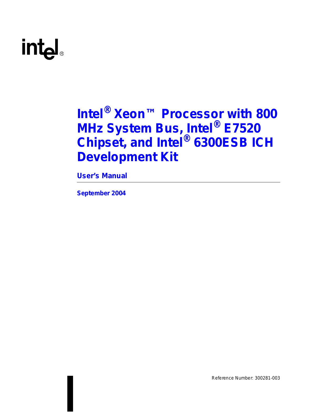 Intel 6300ESB ICH User Manual