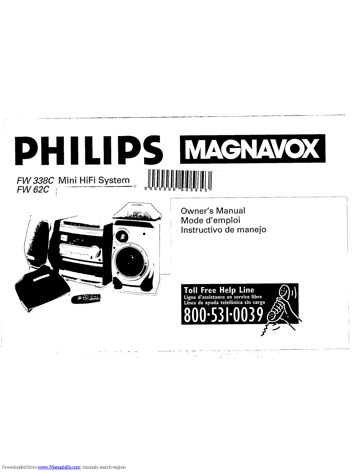 Philips/Magnavox Magnavox FW 338C, Magnavox FW 62C, FW 62C Owner's Manual