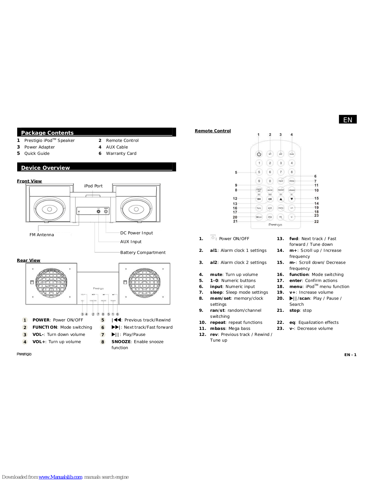 Prestigio PIS1 Instruction Manual