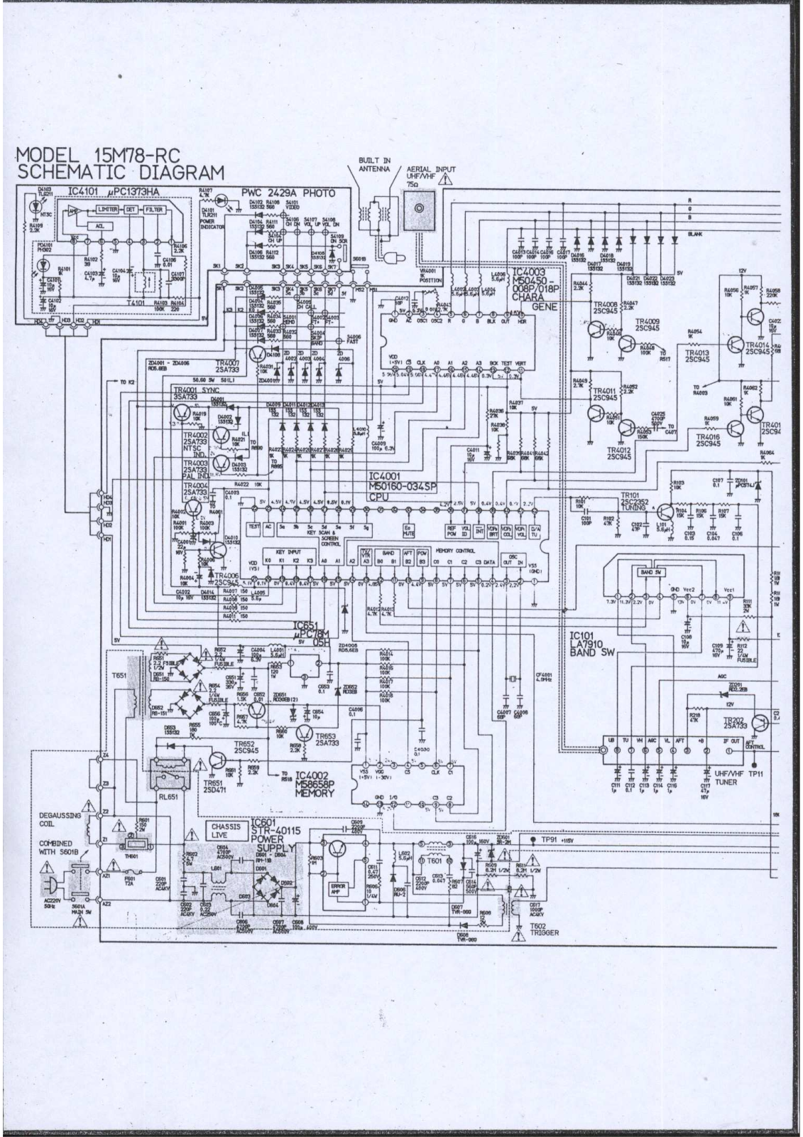 Philco 15M78 Schematic