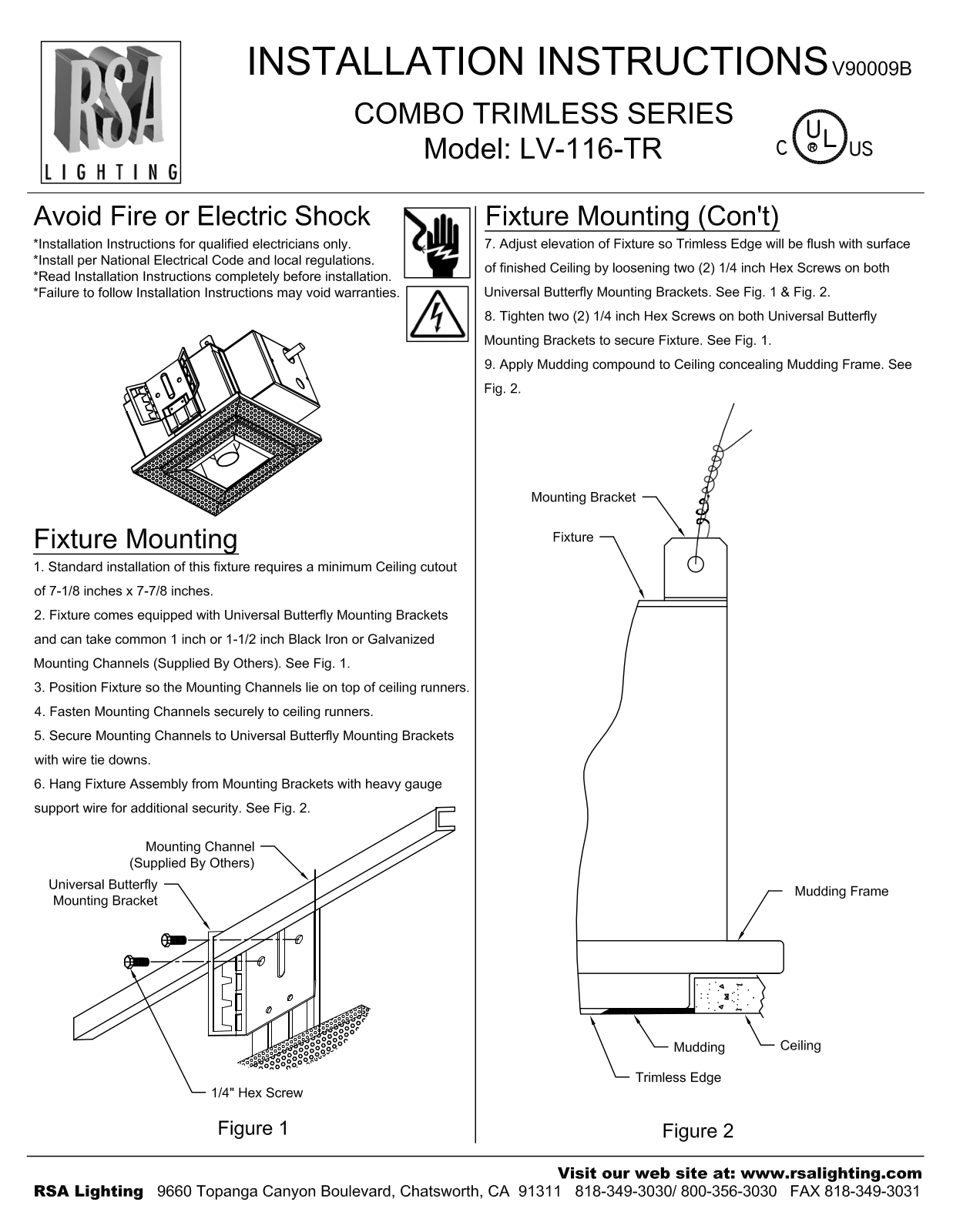 Cooper Lighting LV-116-TR User Manual