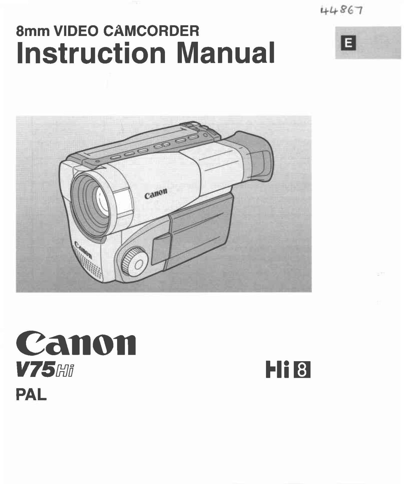 Canon V 75 Hi User Manual