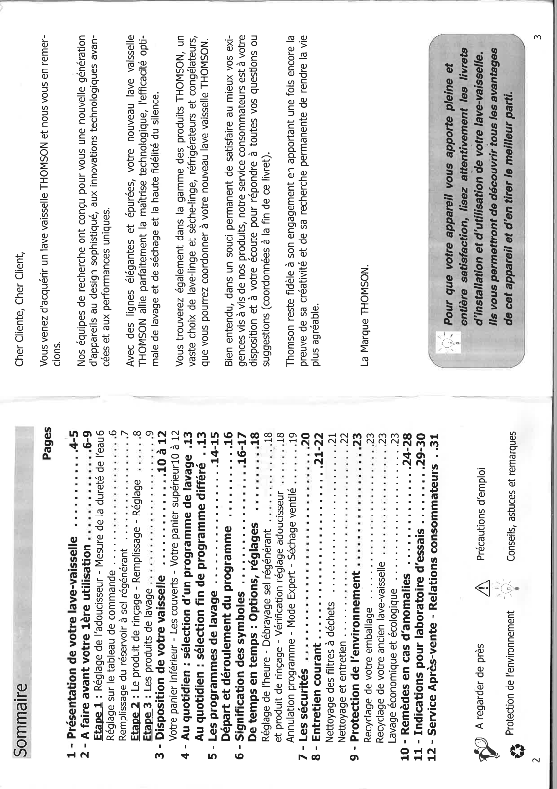 THOMSON TVF 54 User Manual