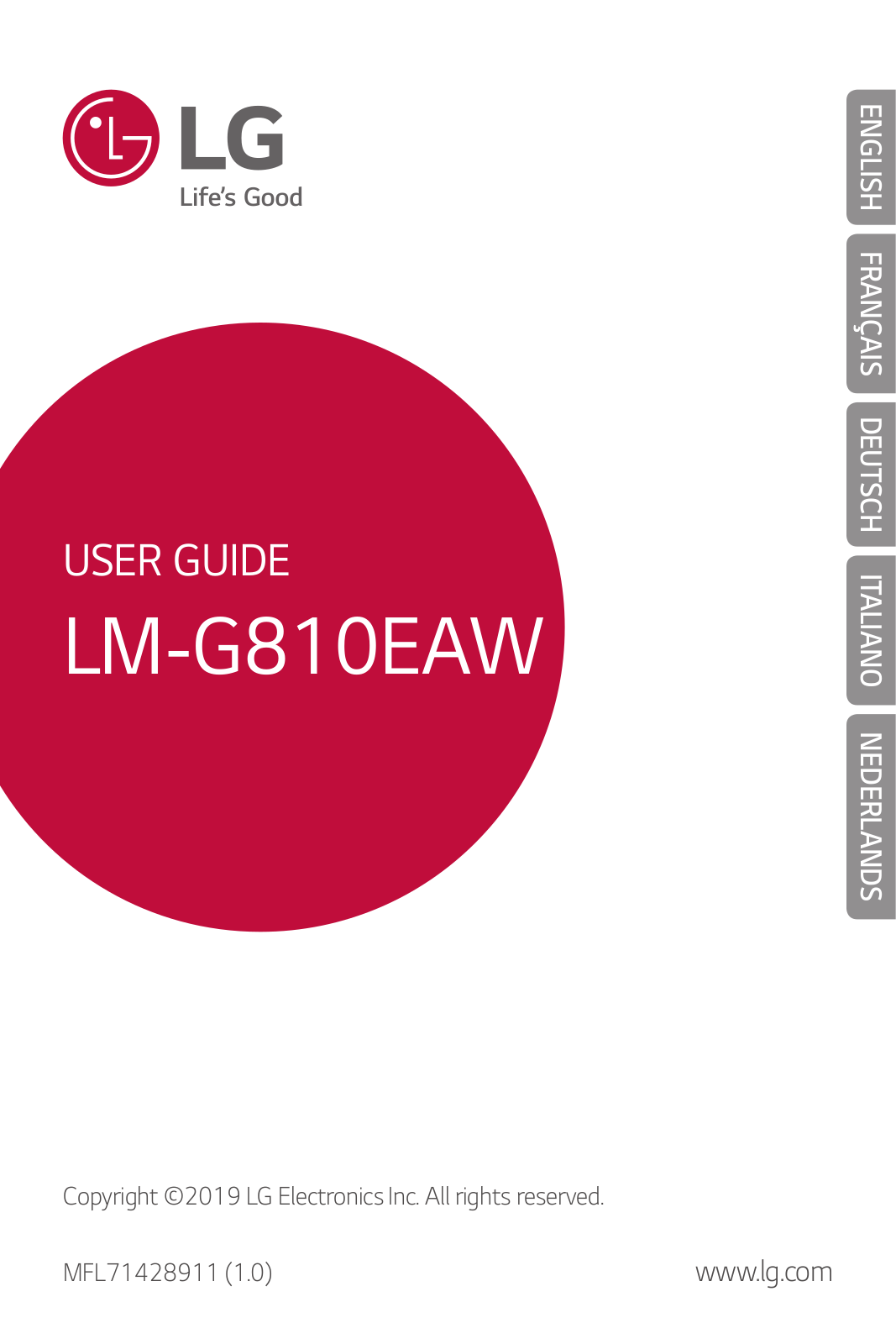 LG G8S ThinQ, LM-G810EAW User Manual