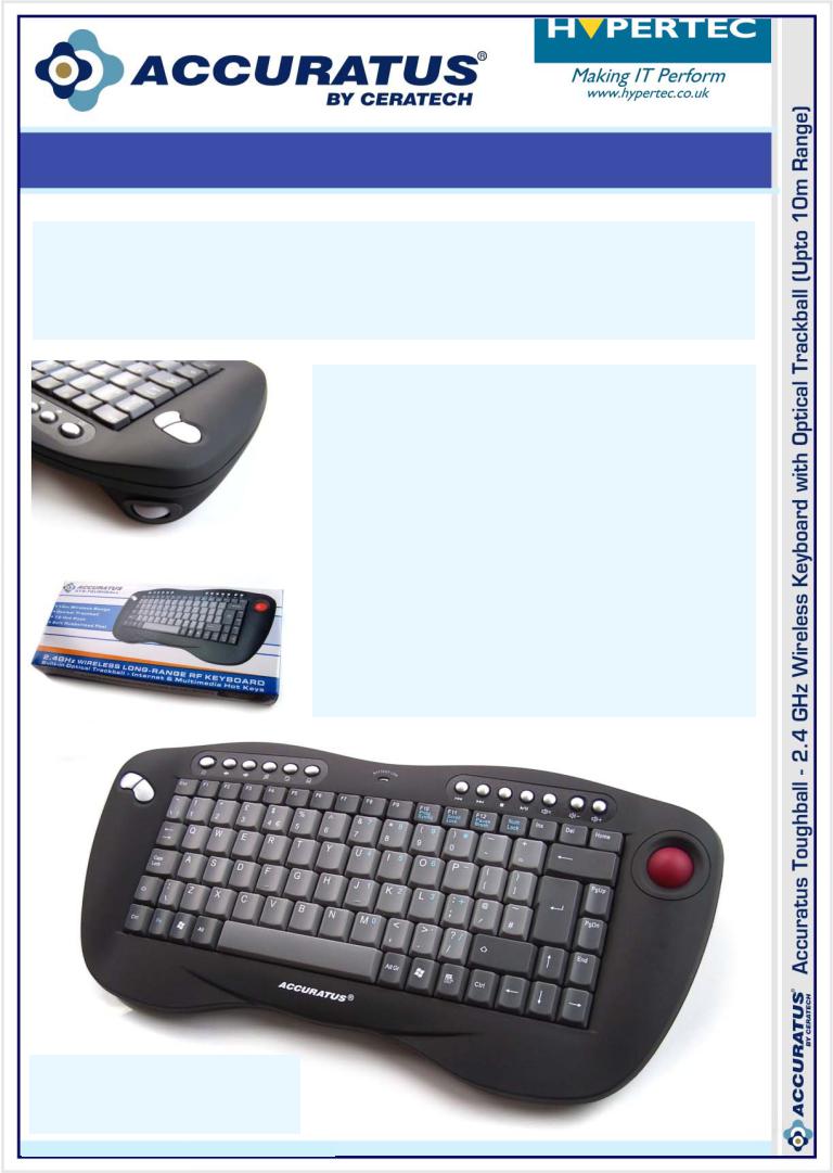Hypertec Wireless Keyboard with Optical Trackball User Manual