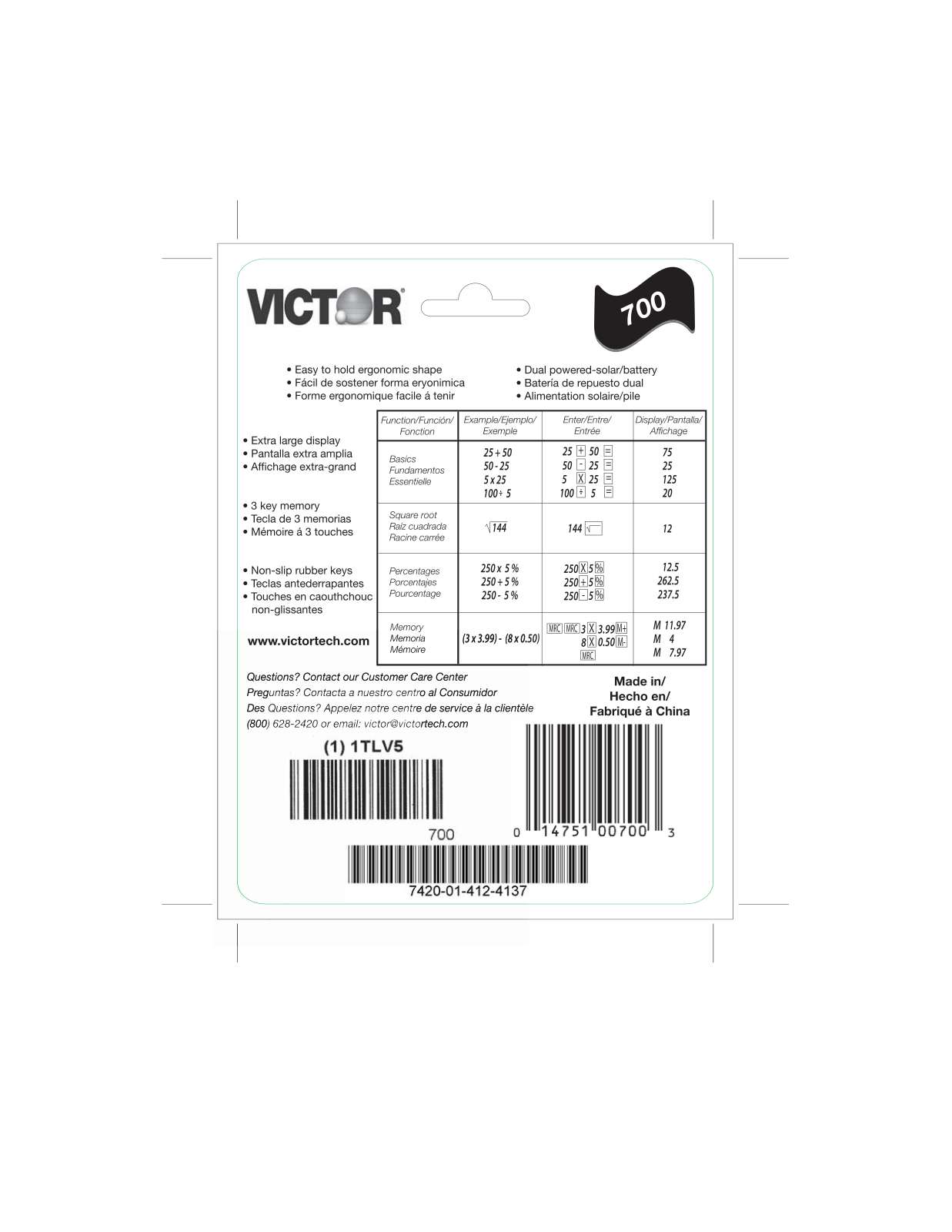 Victor Technology 700 User Manual