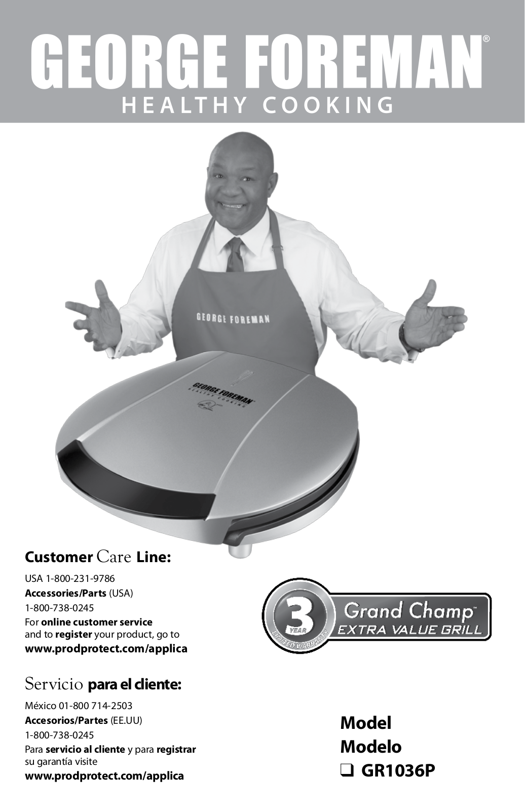 George Foreman GR1036P User Manual