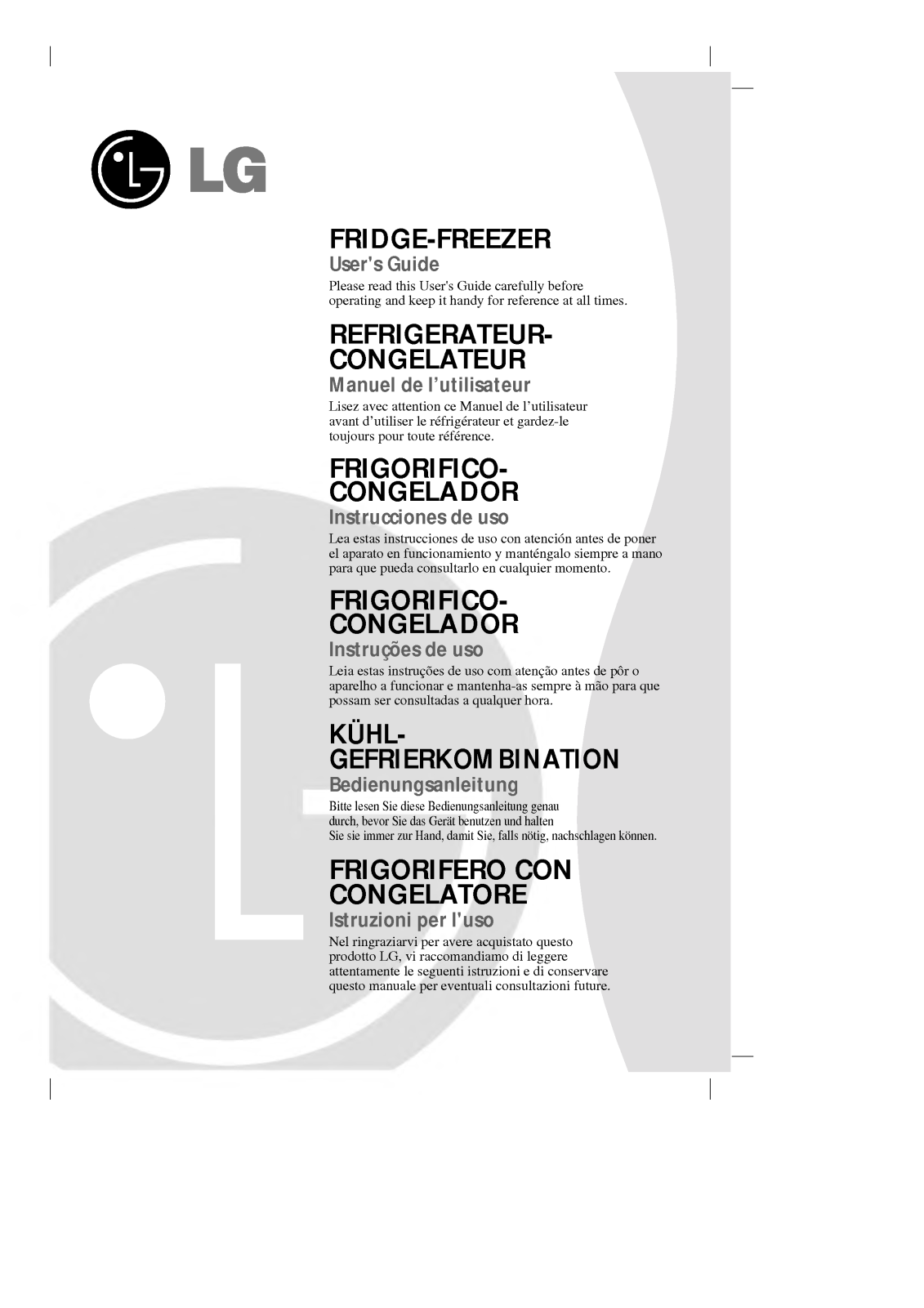 LG GR-399SQA, GR-399SQAX User Manual