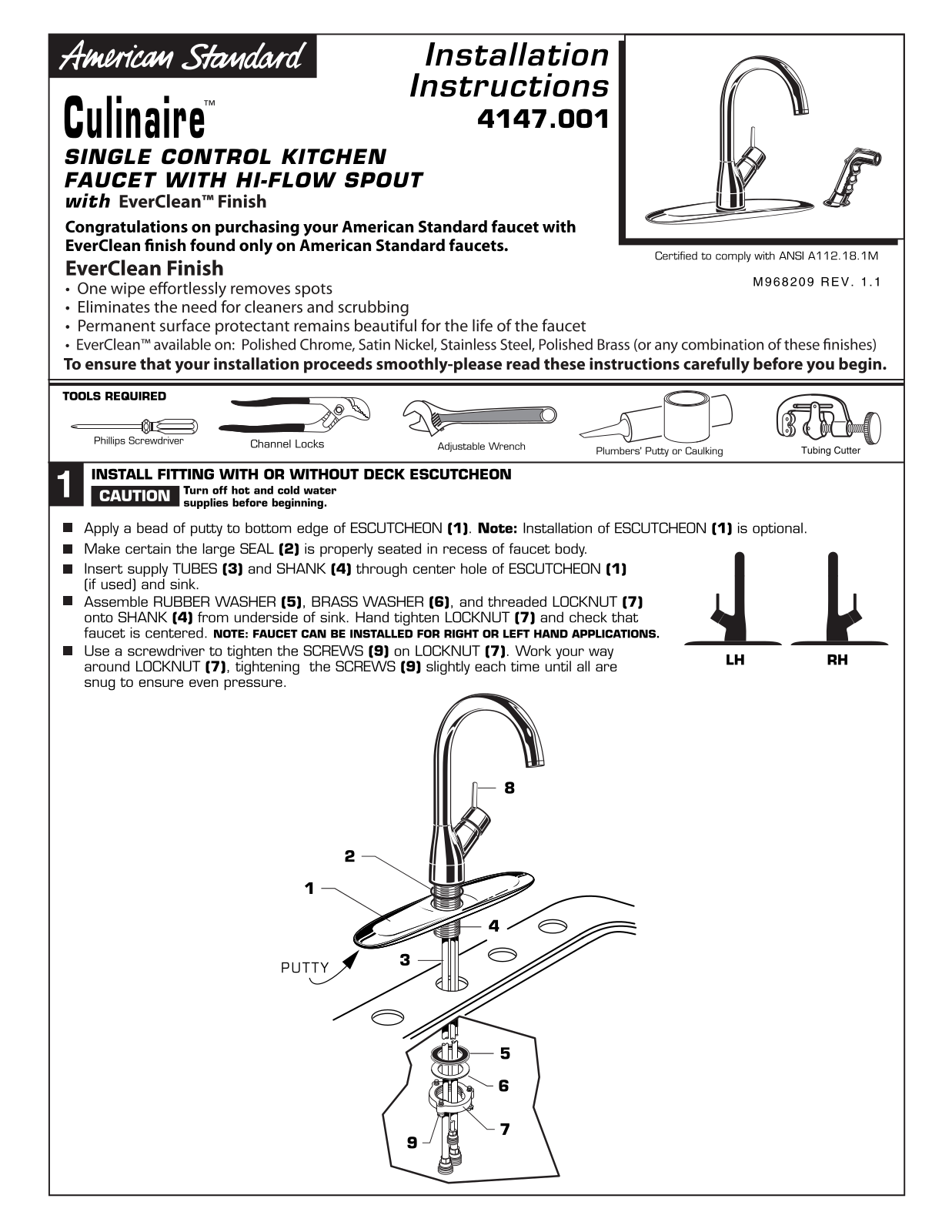 American Standard 4147.001 User Manual