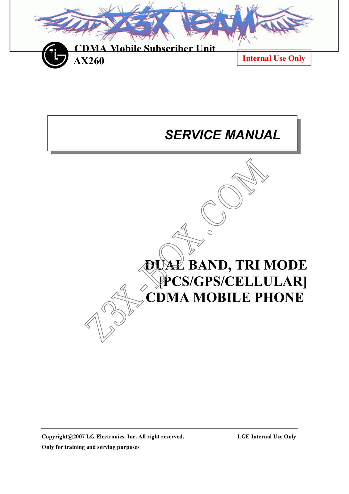 LG AX260 Service Manual