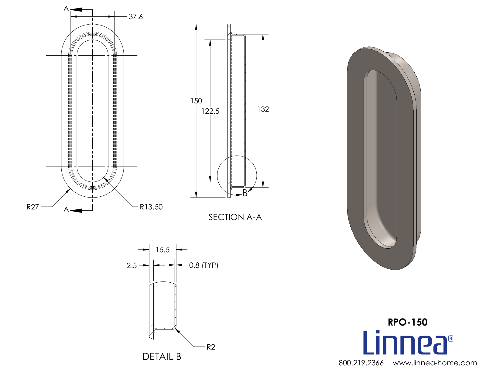 Linnea LNNE1346 Dimensions - ManualMachine.com