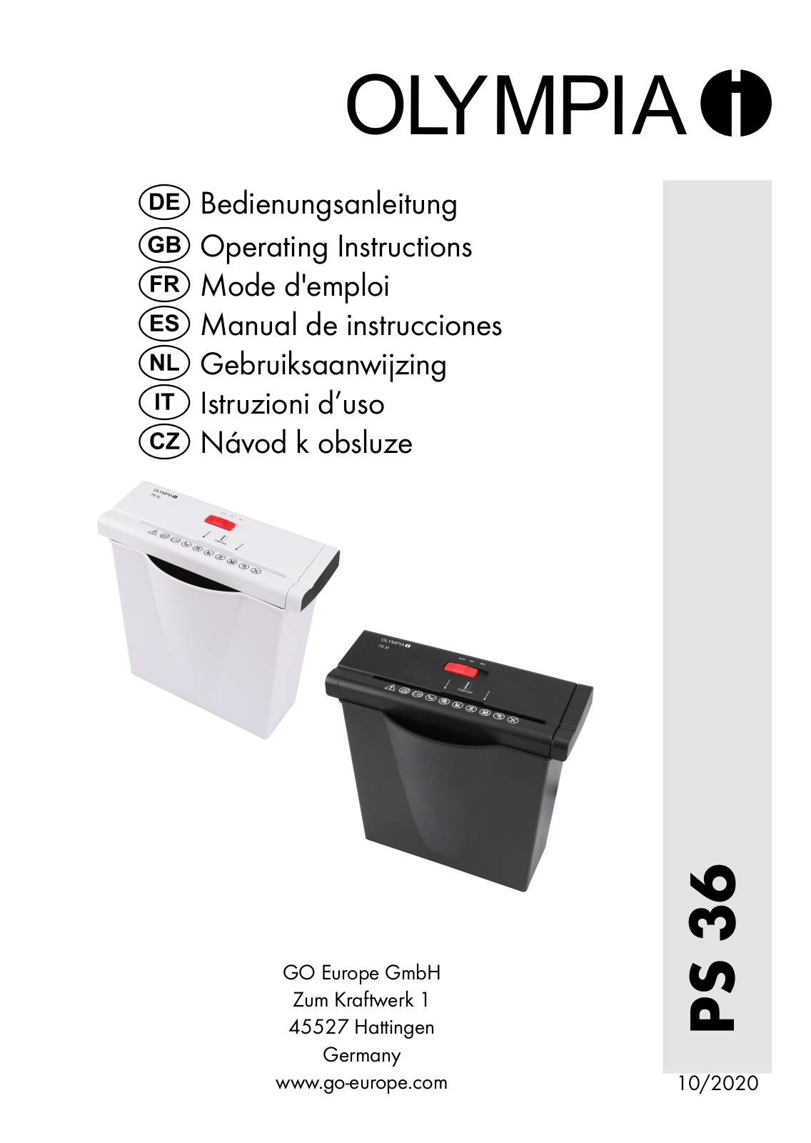 Olympia PS 36 User guide - ManualMachine.com
