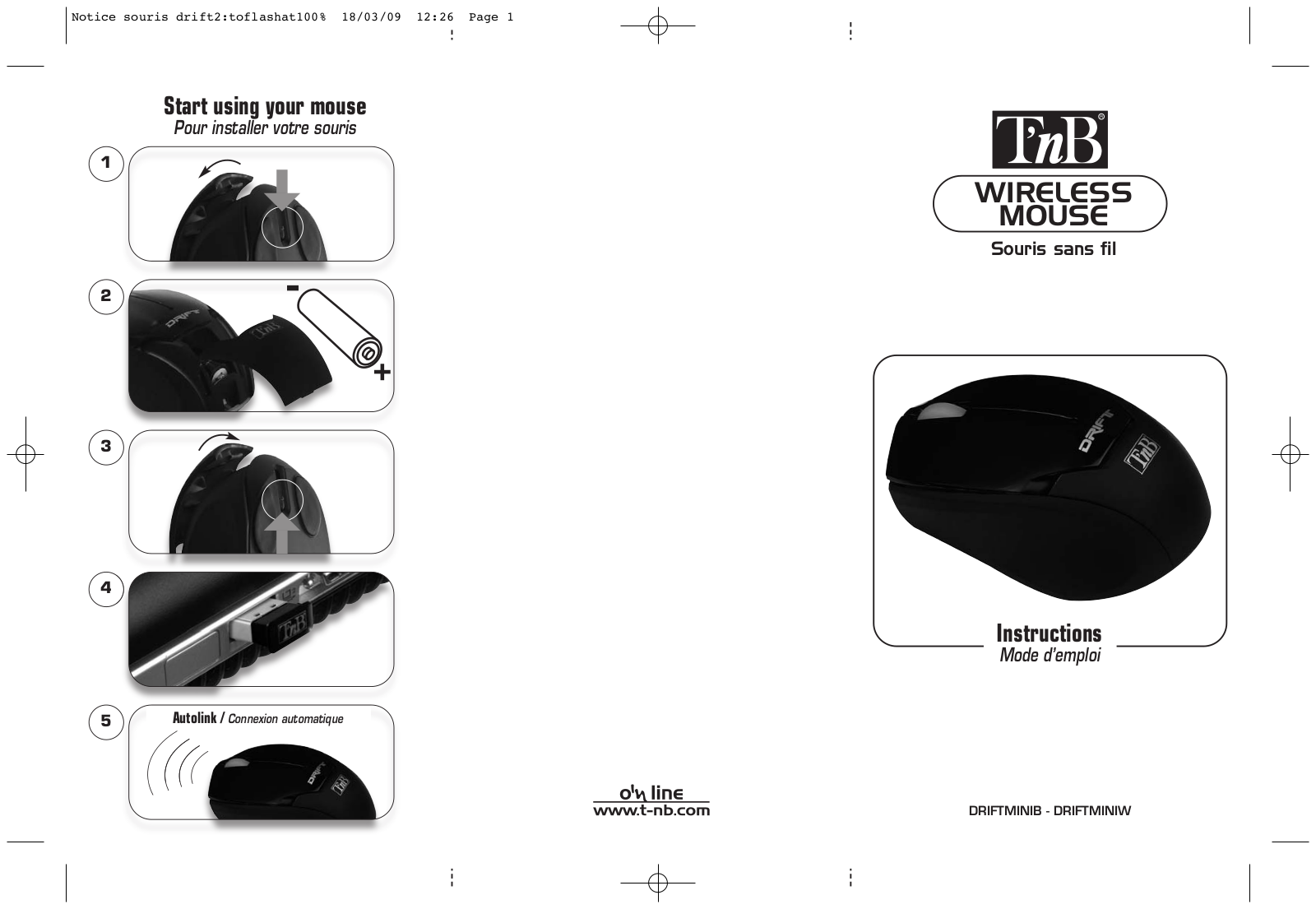 TNB DRIFTMINIB, DRIFTMINIW User Manual