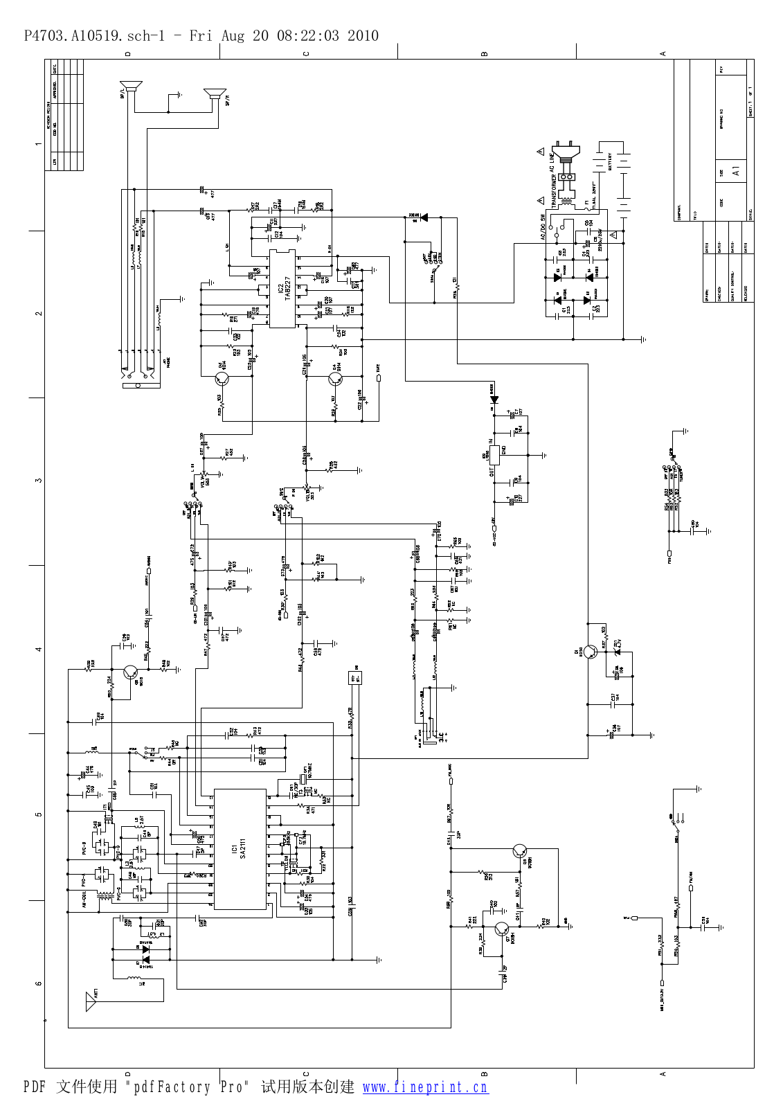 Vitek P4703 Schematic