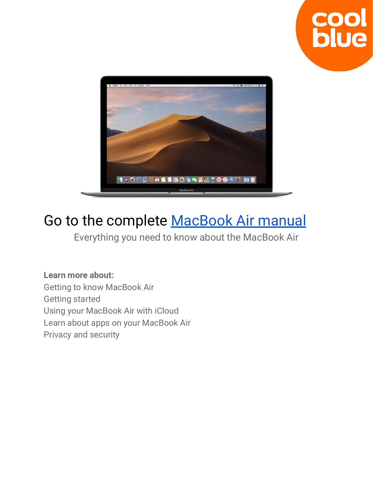 Apple Macbook Air (2020) MWTL2N/A Gold User manual