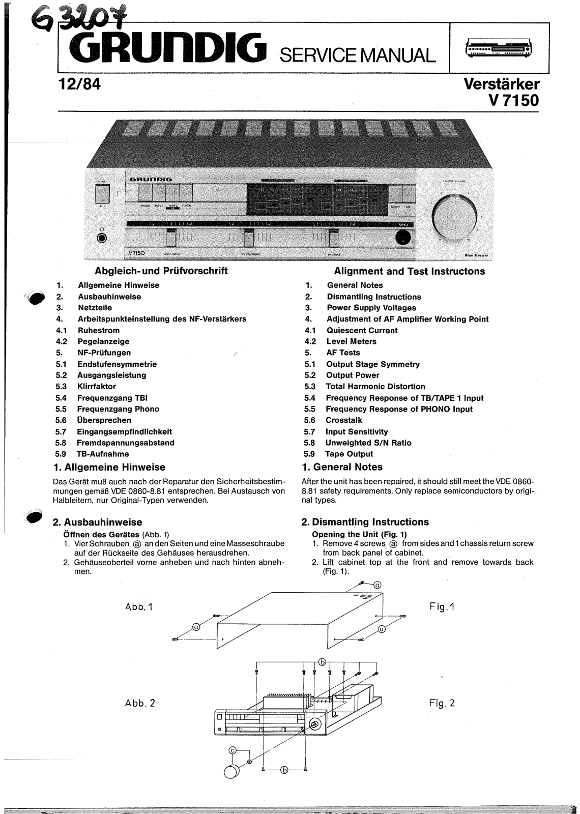 Grundig V-7150 Service manual