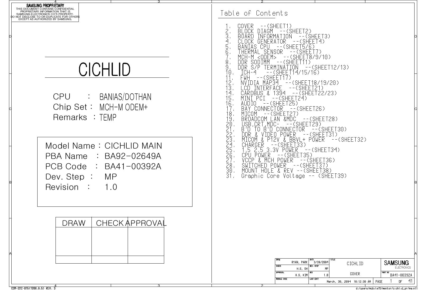 Samsung R40HAINAN3 Schematics