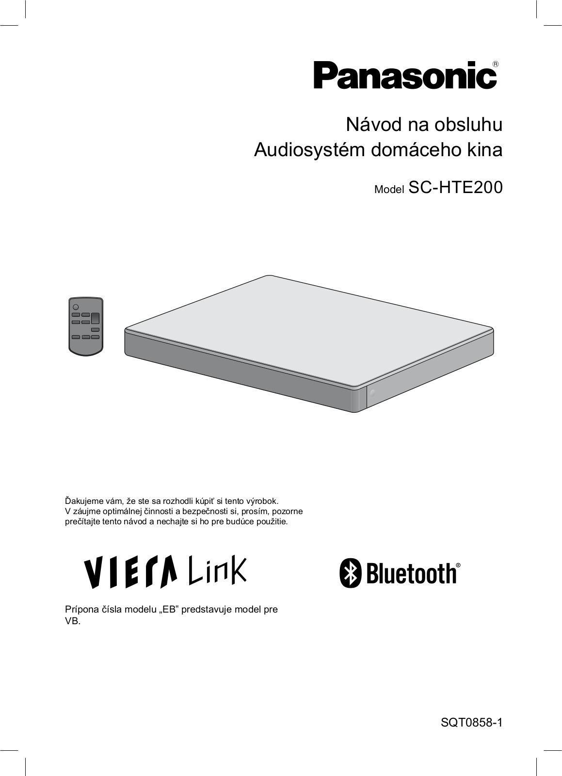 Panasonic SC-HTE200 User Manual