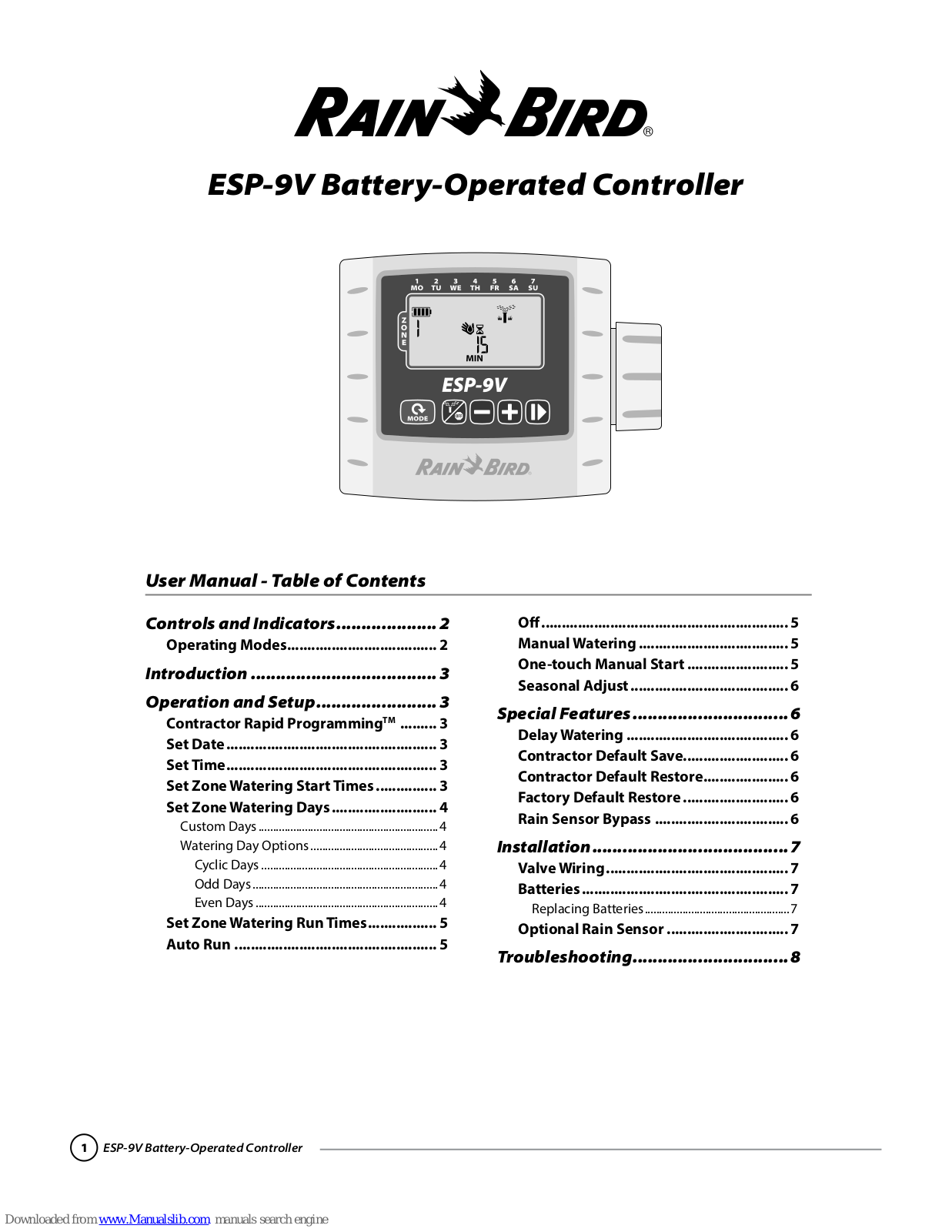 Rain Bird ESP-9V User Manual