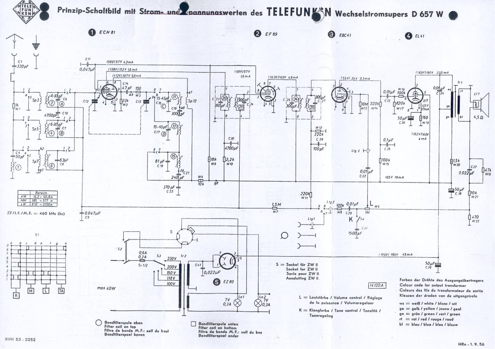 Telefunken D657-W Schematic