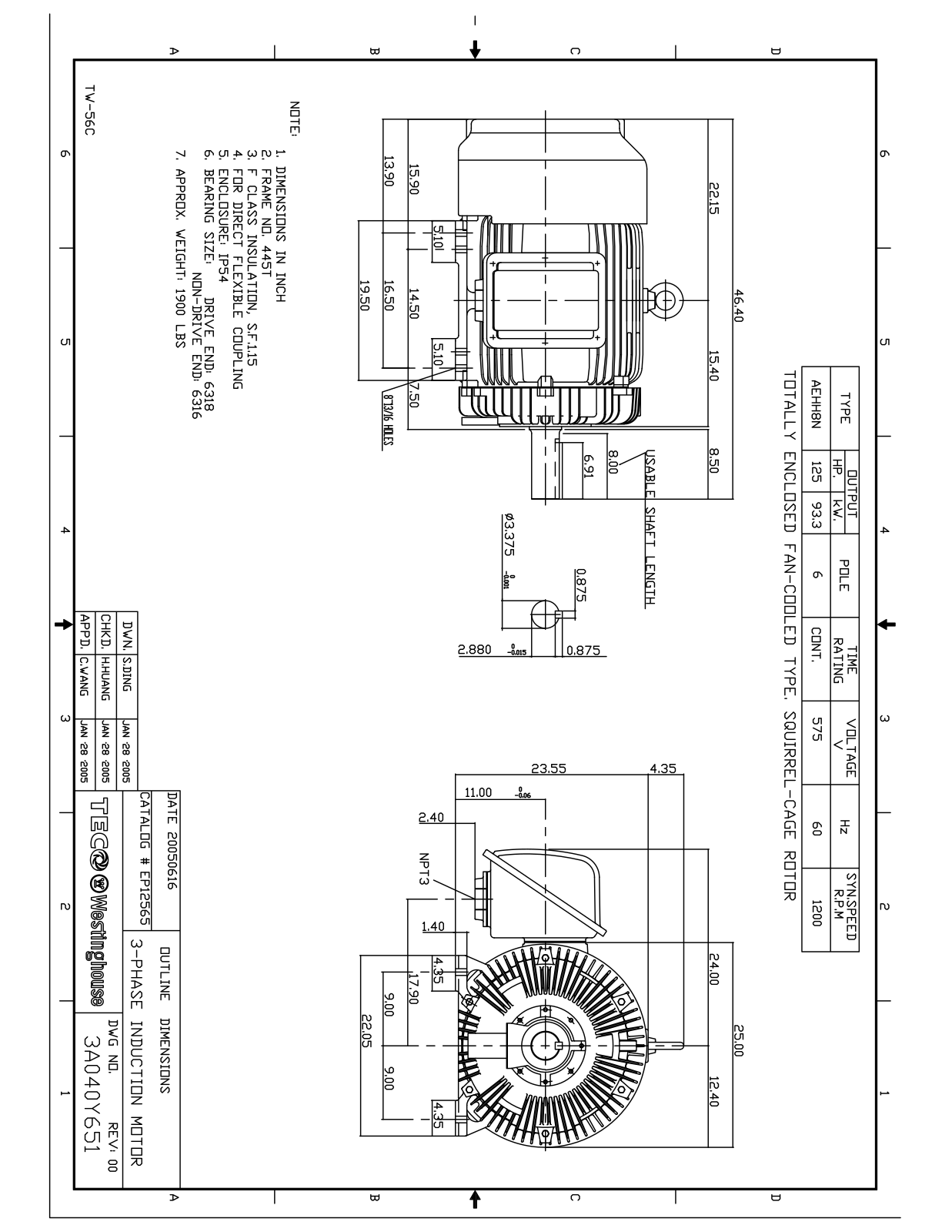 Teco EP12565 Reference Drawing