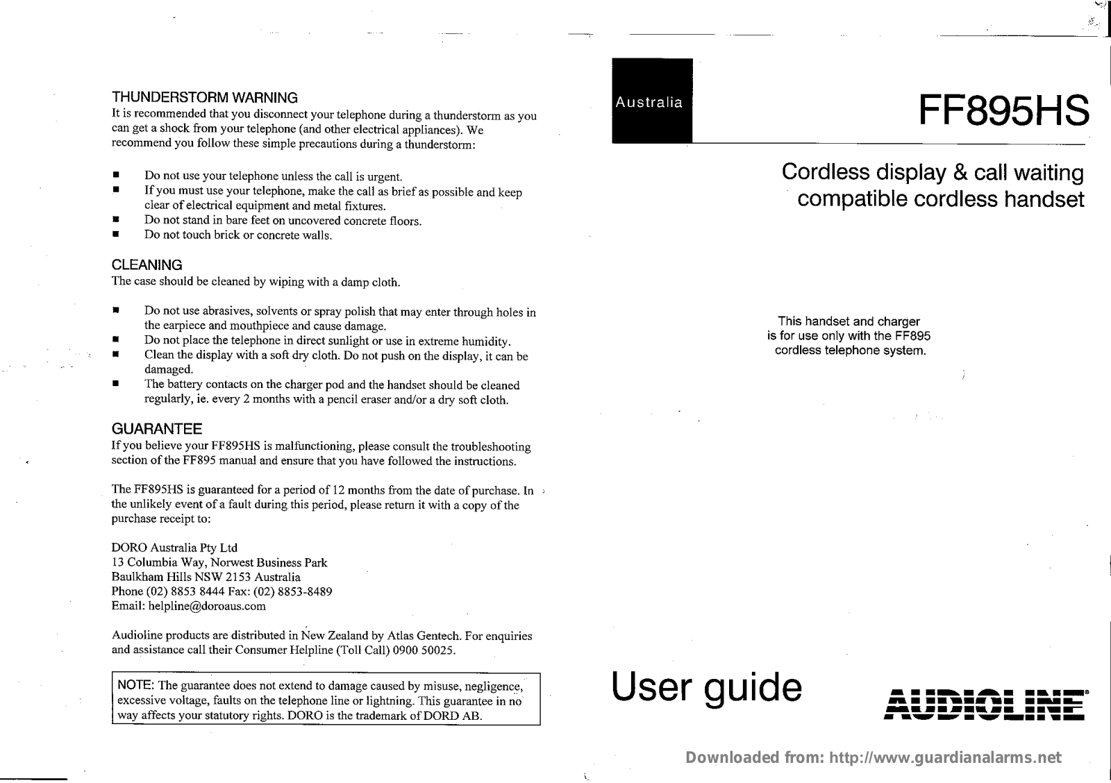 Audioline FF895HS User Manual