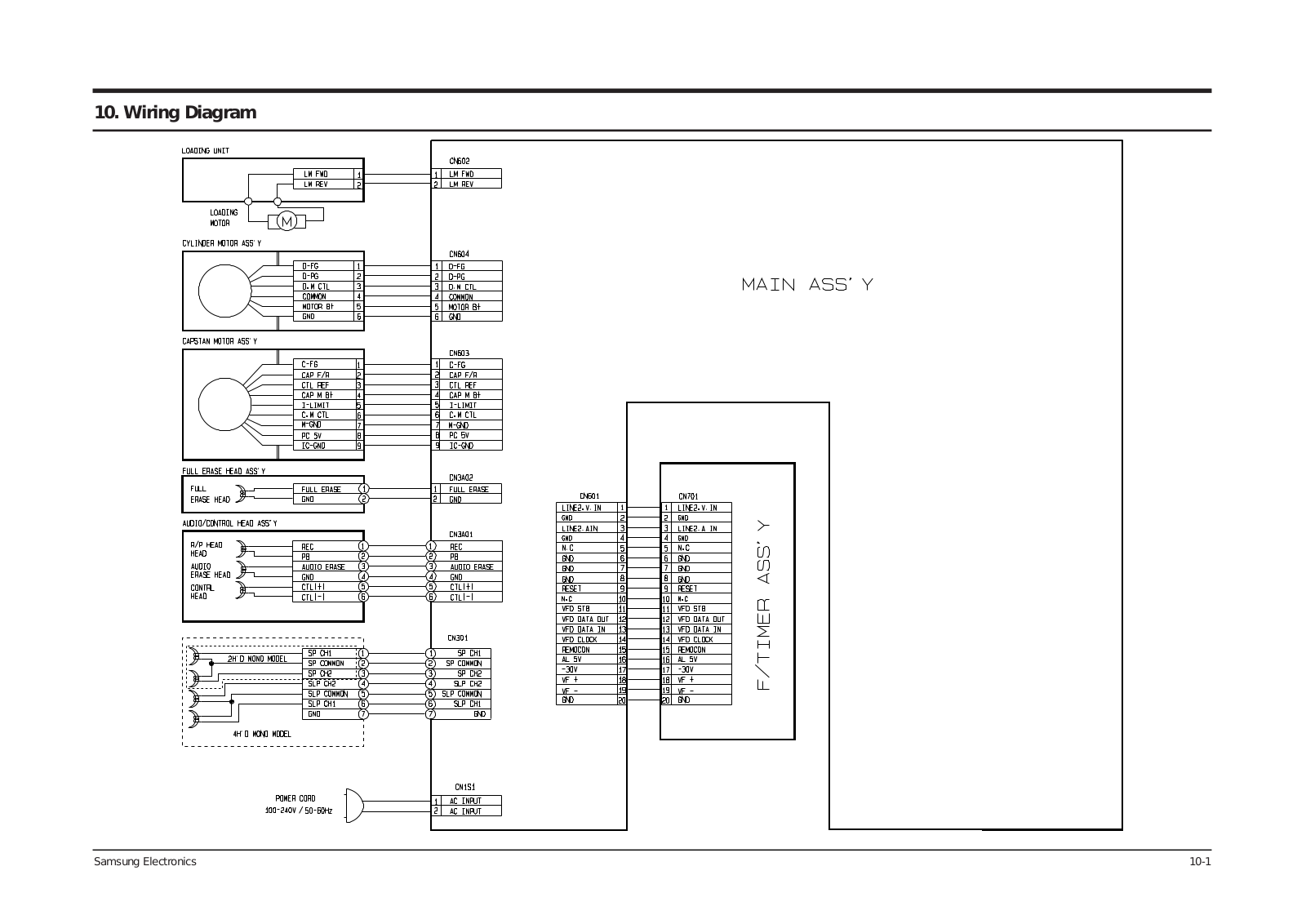 Samsung sv-201X, sv-203X, SV-A20XK-SEC Wiring Diagram
