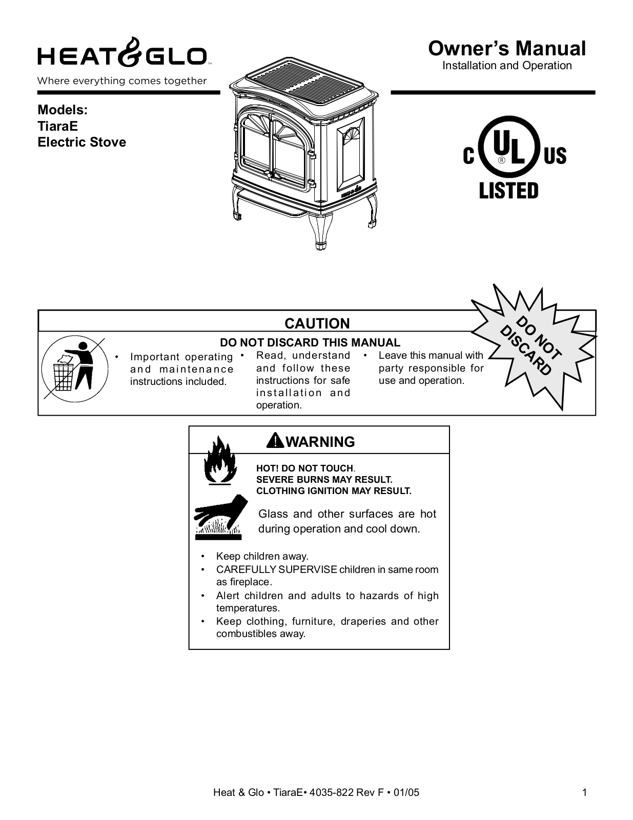 Heat & Glo LifeStyle 4035-822 User Manual