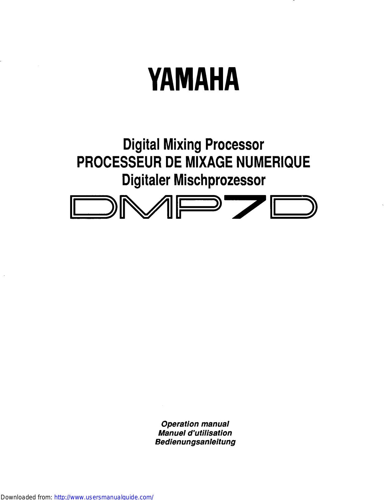 Yamaha Audio DMP7D User Manual