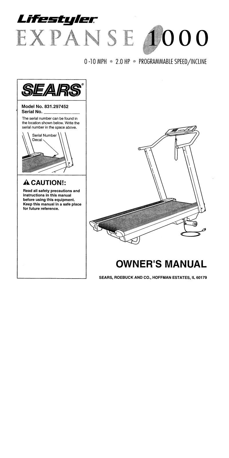 Lifestyler 831.297452 Owner's Manual