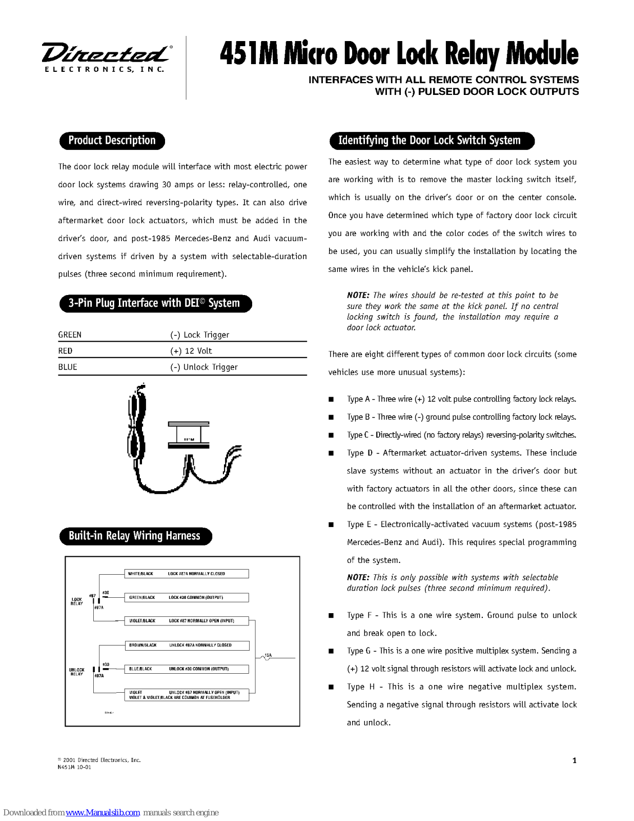 Directed 451m User Manual