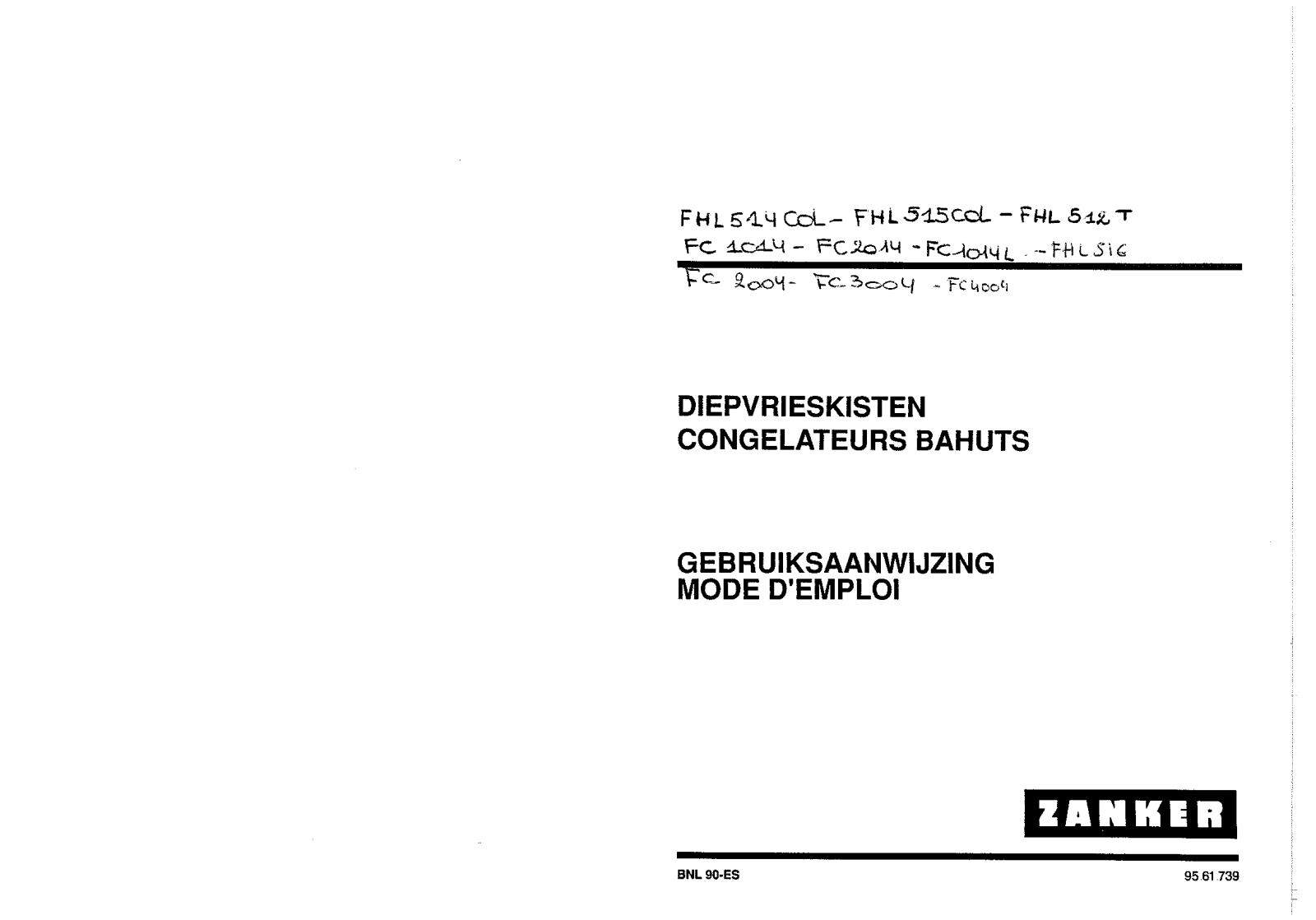 ZANKER FC3004SLRA, FC3004WL User Manual