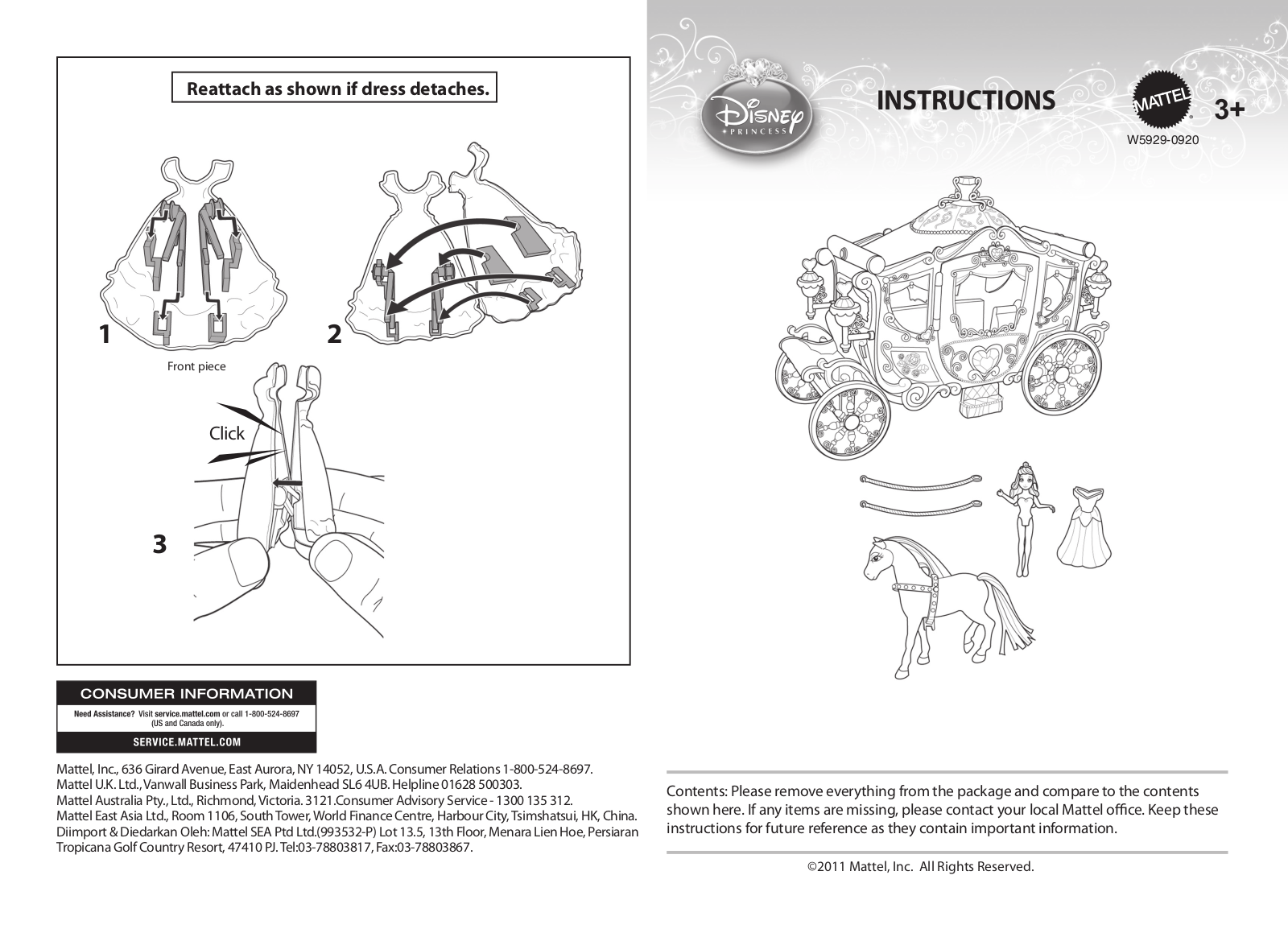 Fisher-Price W5929 Instruction Sheet