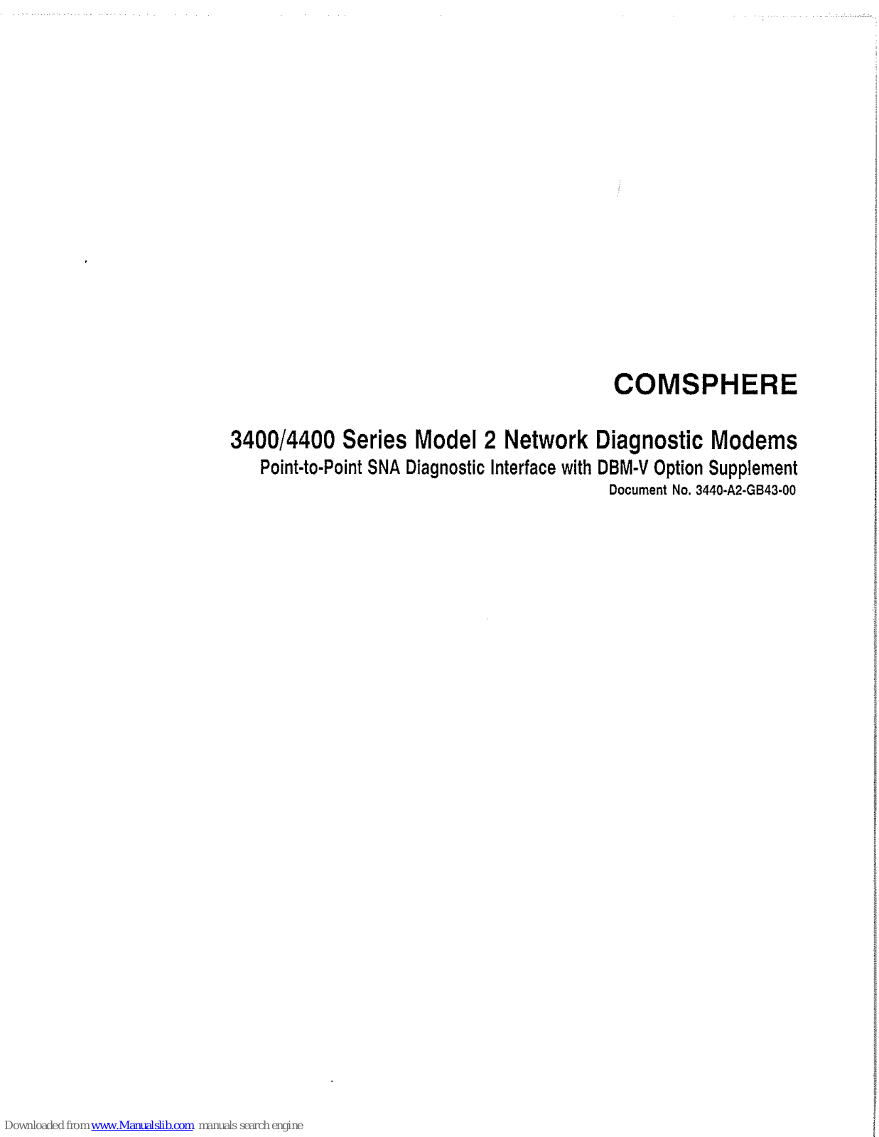 Paradyne Comsphere 3640-13, Comsphere 4464-13, Comsphere 3840-13, Comsphere 4484-13, Comsphere 3440-13 User Manual