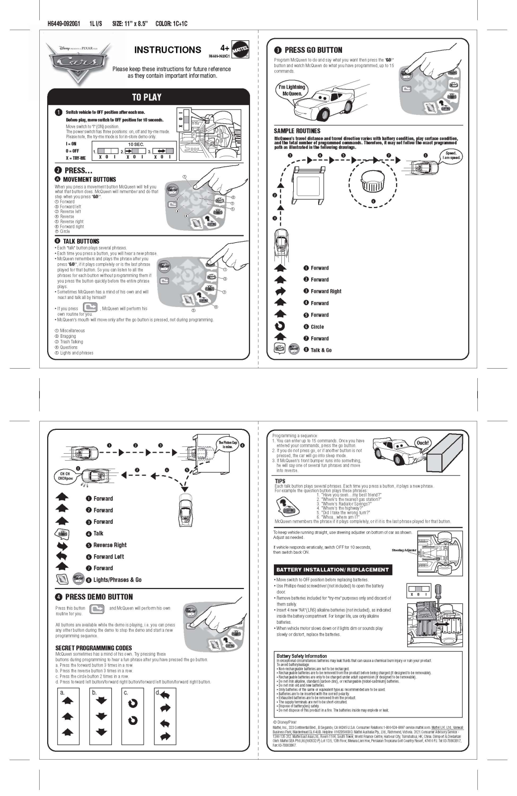 Fisher-Price H6449 Instruction Sheet