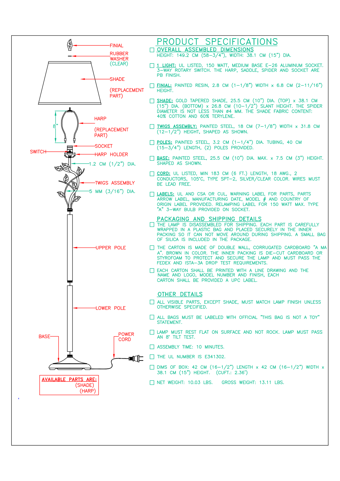 Winston Porter W005406449 Specifications - ManualMachine.com