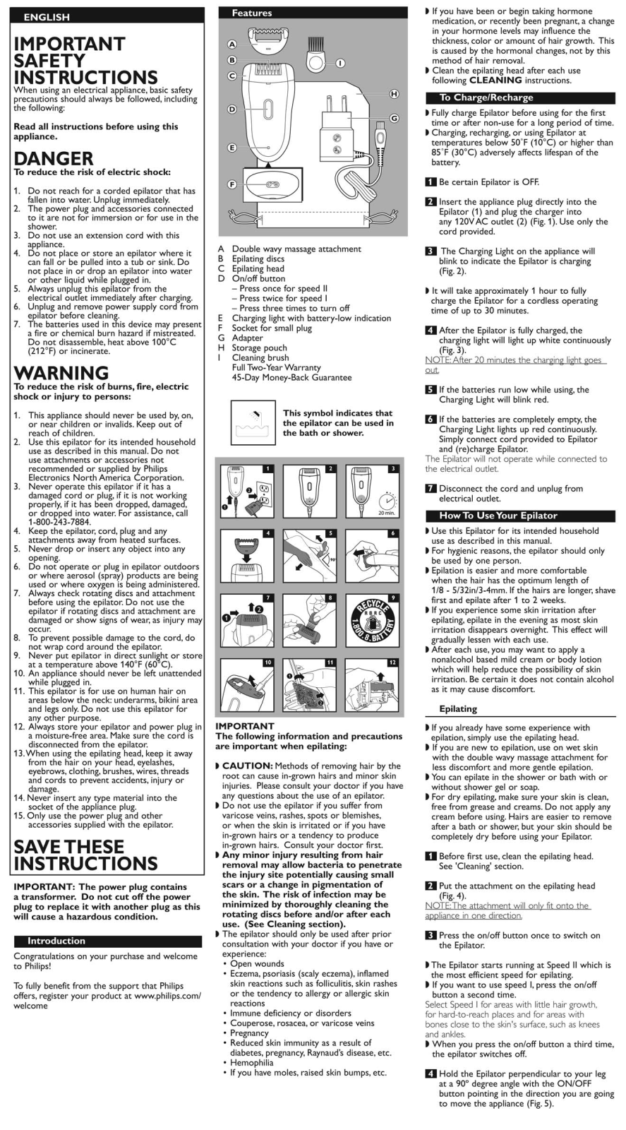 Philips HP6520/70 User manual